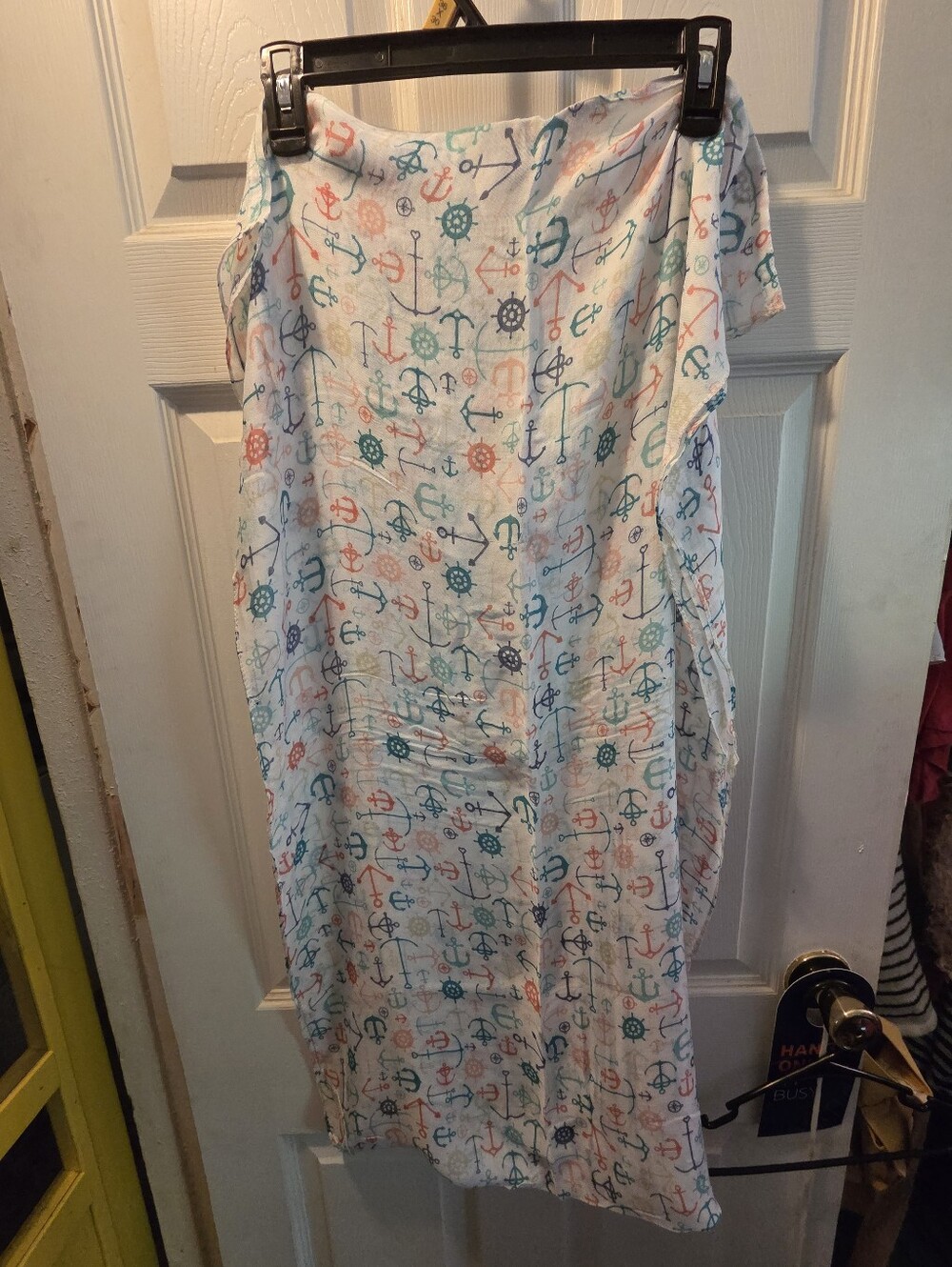 Nautical Anchor Print Lightweight Circle Scarf